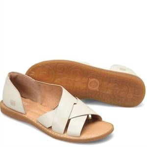 NEW BORN women's ithica flat sandal in cream